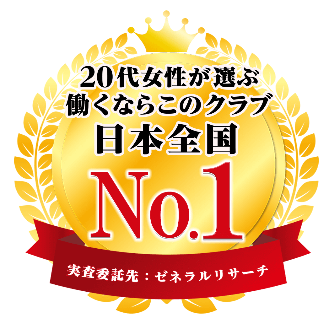 20代女性が選ぶ働くならこのクラブ日本全国No.1 実査委託先：ゼネラルリサーチ